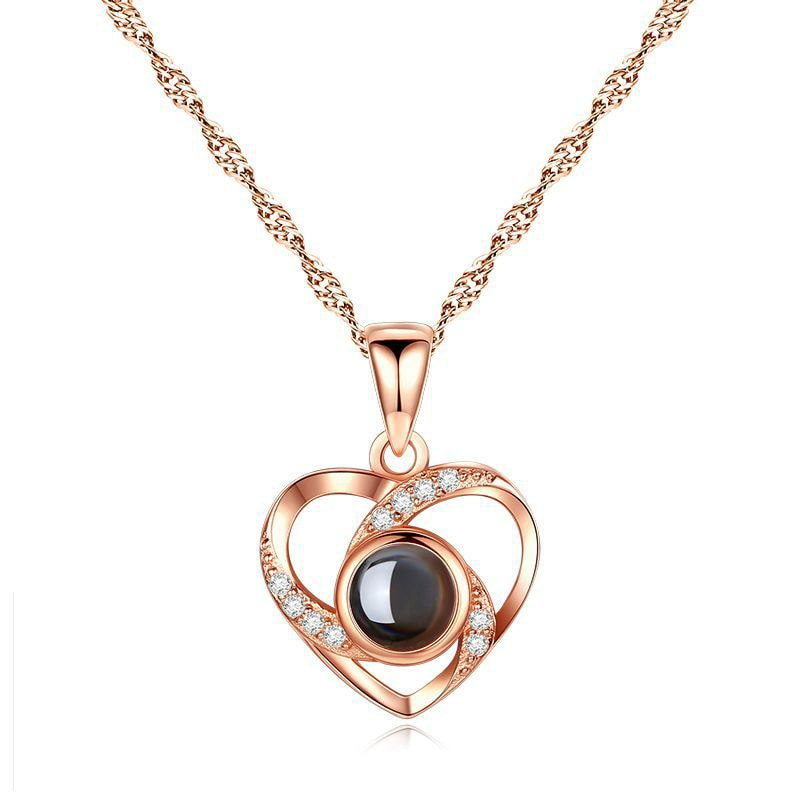 "Love You for Ten Thousand Years" pendant — a free-engraving, light luxury clavicle chain with an elegant and premium feel