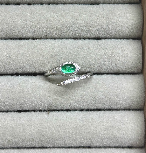 Emerald Green Jewel Beetle Wing Ring - Handmade Gold Open Ring - Minimalist Bio-Jewelry - Unique Statement Specimen Ring - Luxury Nature Gift for Her