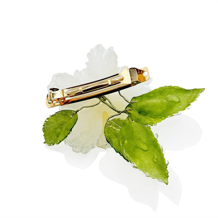 Southern Gardenia Flower Hair Barrette Clip