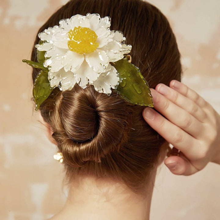 Southern Gardenia Flower Hair Barrette Clip