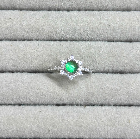 Emerald Green Jewel Beetle Wing Ring - Handmade Gold Open Ring - Minimalist Bio-Jewelry - Unique Statement Specimen Ring - Luxury Nature Gift for Her