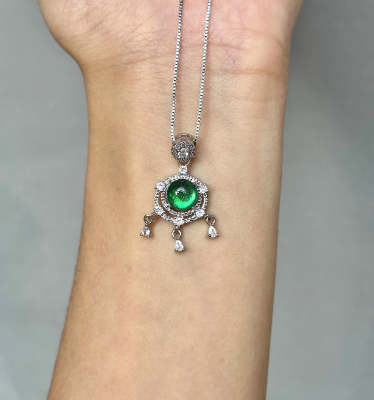 Real Jewel Beetle Wing Necklace - Iridescent Metallic Green Pendant - Minimalist Luxury Nature Jewelry