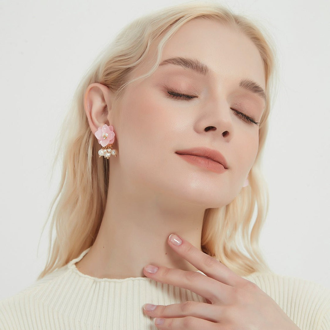 Tiana Pink Kirschblüten Regentropfen Ohrringe