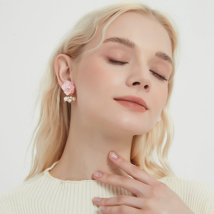 Tiana Pink Kirschblüten Regentropfen Ohrringe
