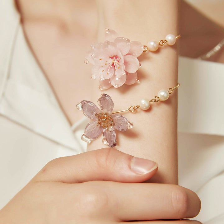 Translucent Peach Cherry Bracelet