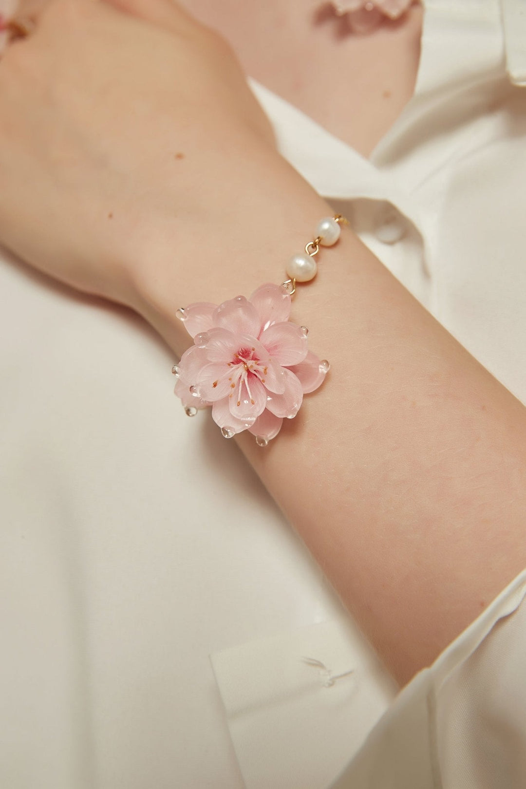 Translucent Peach Cherry Bracelet