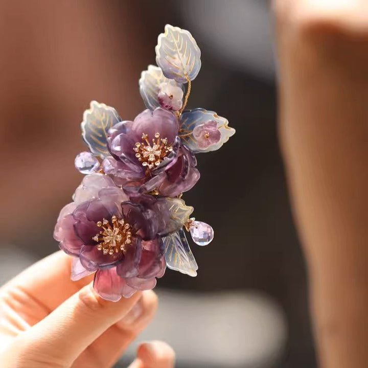 Lila Begonienblüte Haarspange
