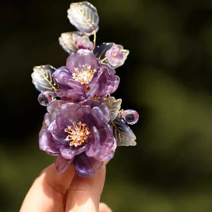 Lila Begonienblüte Haarspange