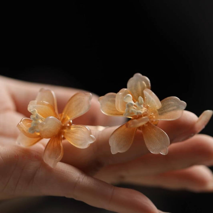 Translucent Yellow Jasmine Flower Hair Pin (2-pc)