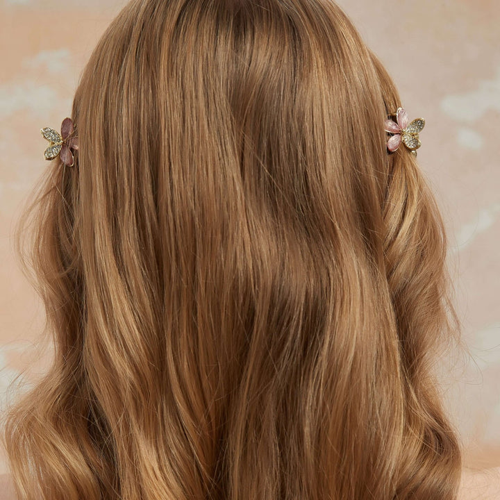 Two-color Cherry Blossom Hair Claw (Mini-4 piece)/ Final Sale