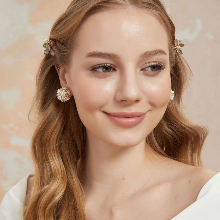 Two-color Cherry Blossom Hair Claw (Mini-4 piece)/ Final Sale
