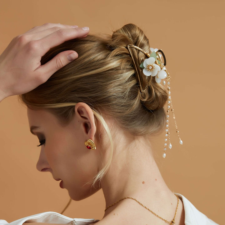 Weiße Jasminblüten Haarklammer/ Final Sale