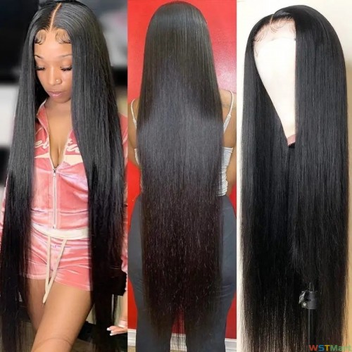 Straight Human Hair Wigs For Women Girls 4*4 HD Transparent Lace Front Closure Human Hair Wigs 150% Density