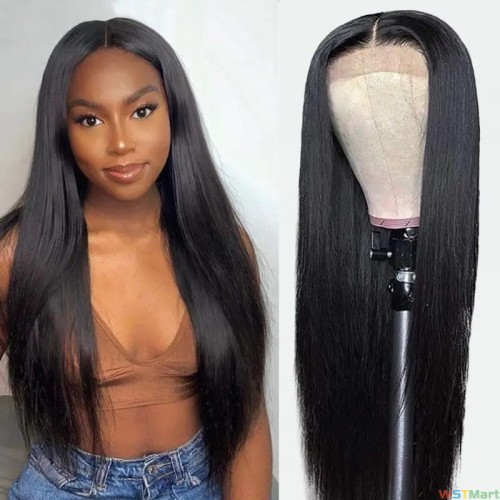150% Density Straight 5x5 HD Lace Front Human Hair Wigs Glueless Pre Plucked Lace Front Wigs For Women Girls