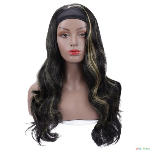 Voocall 26inch 1B/H27# Glueless Headband Wig Synthetic Body Wave Head Band Wigs