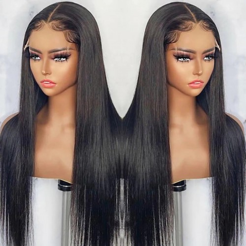 Densun Glueless Crystal Lace 5x5 Undetectable HD Lace Closure Wig Straight High Density