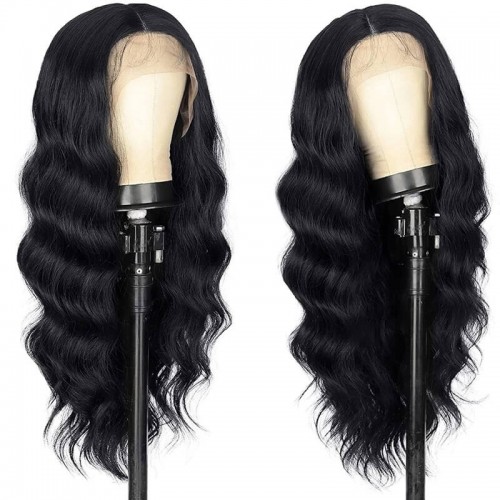 32 inch Long 4x4 Lace Closure Human Hair Wigs Body Wigs For Women Black