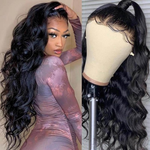 360 Lace Frontal Wig Brazilian Body Wave Virgin Human Hair Wigs Breathable Lace Wig
