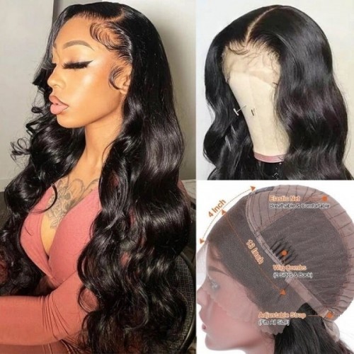 Nuiee13x4 HD Lace Body Wave Glueless Wigs Pre Plucked 150% Density Undetectable Lace Wigs Invisible Hairline With Baby Hair Around