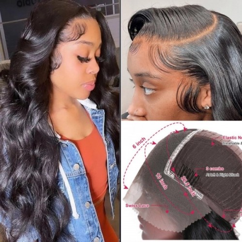 Nuiee Hair Body Wave 13x4 Transparent Lace Front Human Hair Wigs Pre Plucked Best Brazilian Human Hair Wigs For Women