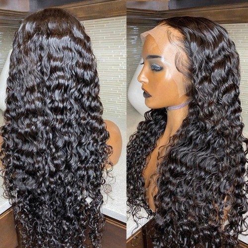 Nuiee Deep Wave Glueless Human Hair Wig With 250% High Density
