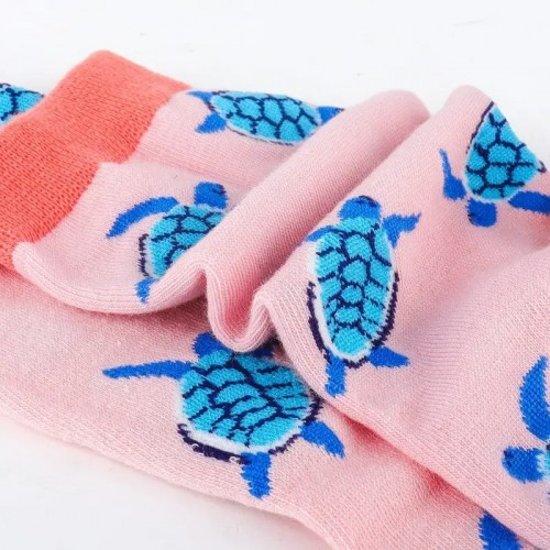 5 Pairs Of Sea Turtle Socks, Funny Novelty Mid Calf Socks, Women's Outdoor Sports Socks