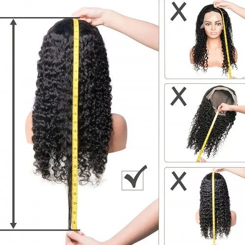 180% Kinky Curly T Part Lace Front Human Hair Wigs Pre Plucked Brazilian Human Hair Middle Part Curly Wig For Women