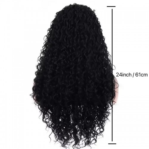 Lace Front Wigs For Women Long Loose Curly Deep Wave Lace Wig Heat Resistent Synthetic Middle Part Wig