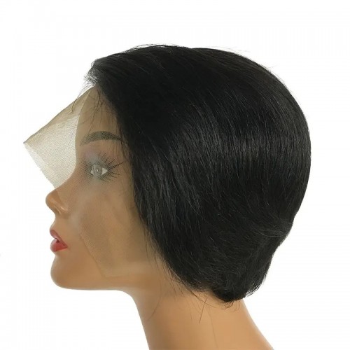 Short Bob Pixie Cut Wig Straight Transparent Lace Front Human Hair Wigs For Women Pre Plucked Brazilian Hair