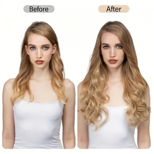 Halo Hair Extensions Invisible Wire Wavy Curly Long Synthetic Hairpieces For Women Adjustable Headband Heat Friendly Fiber No Clip