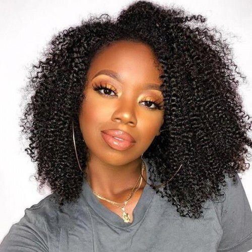 Lush Locks HAIR Upart Wig, Natural Black Afro Curly Wigs Glueless Wigs