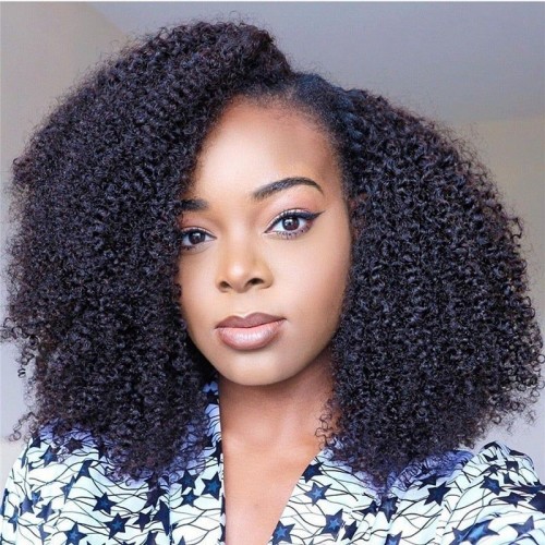 Lush Locks HAIR Upart Wig, Natural Black Afro Curly Wigs Glueless Wigs