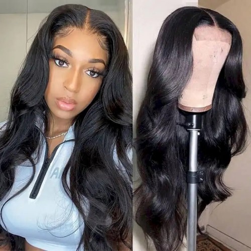 CurlyMe U Part Wig 180% Density Body Wave Hair Glueless No Lace Human Hair Wigs