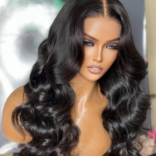 Protective V Part Glueless Long Wig 100% Human Hair (Kinky Straight / Body Wave / Jerry Curly)