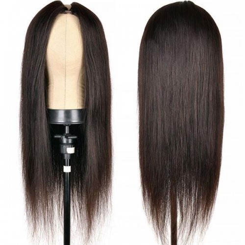 CurlyMe Straight Human Hair V Part Wig Glueless No Lace Same As Thin Part Wig