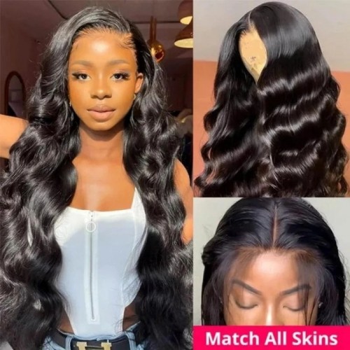 V Part/Thin Part Body Wave Wig Human Hair Glueless Wigs For Beginner