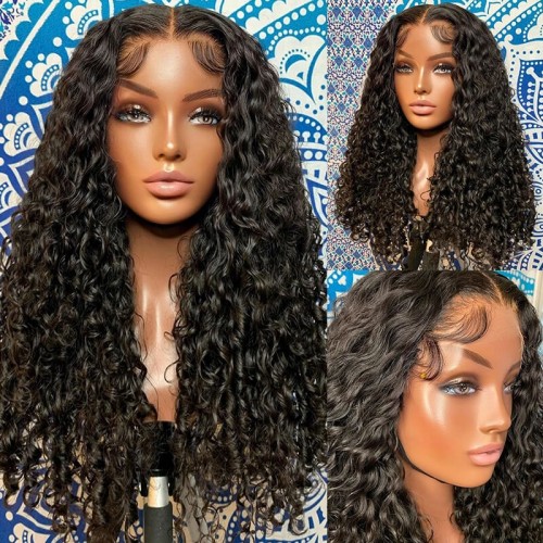 V Part/Thin Part Afro Curly Wig Human Hair Glueless Wigs For Beginner Friendly