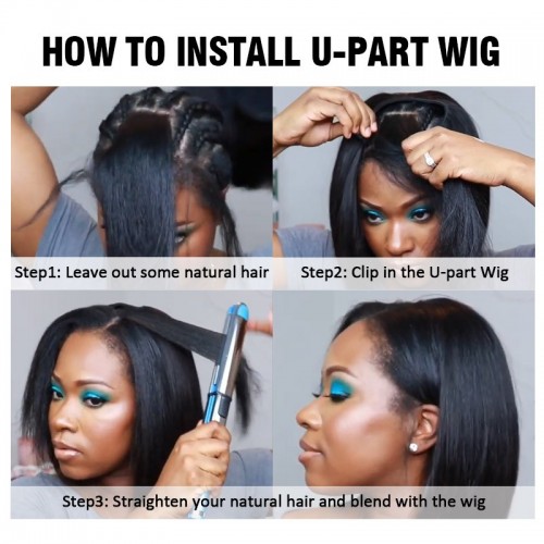 Kinky Straight U Part Human Hair Glueless wigs | Lush Locks HAIR_Wigs, Lace Front, Human Hair