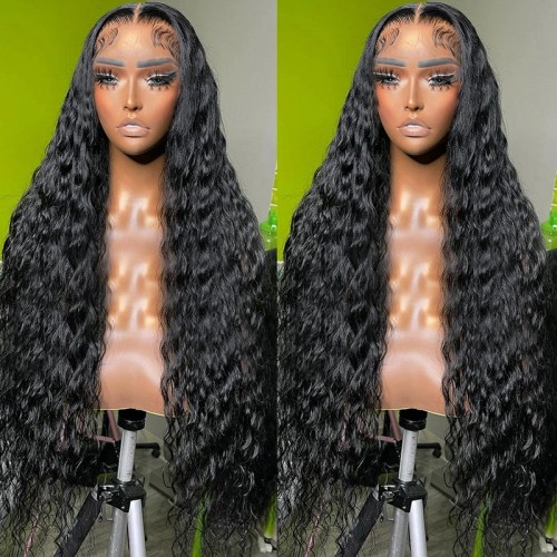 CurlyMe Deep Wave 180% Density U Part Wig Human Hair Glueless No Lace Wig_Wigs, Lace Front, Human Hair