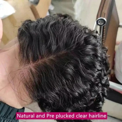 Deep Wave Wear&Go Pre Cut 5x6 Crystal HD Lace Pre-Bleached Glueless Preplucked Human Hair Wigs