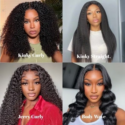 Jailyn Marie Glueless Wear Go Pre-Cut Lace Closure Kinky Curly and Kinky Straight Wigs with Breathable Cap Beginner Wig