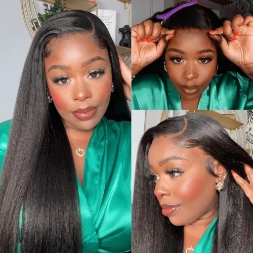 Jailyn Marie Glueless Wear Go Pre-Cut Lace Closure Kinky Curly and Kinky Straight Wigs with Breathable Cap Beginner Wig