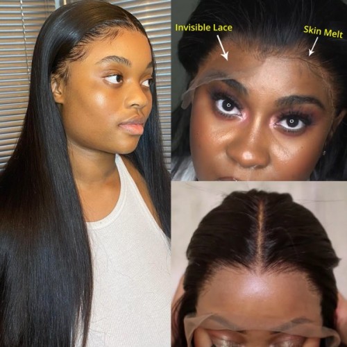 Straight Hair 360 Lace Frontal Wig Pre-Plucked 360 Lace Wigs