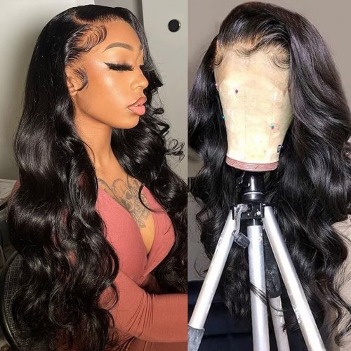 Body Wave 360 Lace Frontal Wig Natural Color Pre-Plucked With Baby Hair