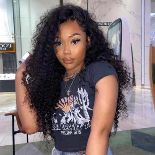 360 Lace Wig Deep Curly Hair Pre Plucked Wigs 360 Frontal Wigs@TheKeyisME_Wigs