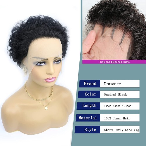 Short Curly Lace Front Human Hair Wigs 13*1 HD Transparent Pre Plucked Wigs For Women Hair Replacement Wigs@slayedbyjordan