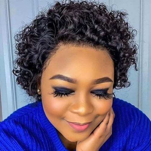 Short Curly Lace Front Human Hair Wigs 13*1 HD Transparent Pre Plucked Wigs For Women Hair Replacement Wigs@slayedbyjordan