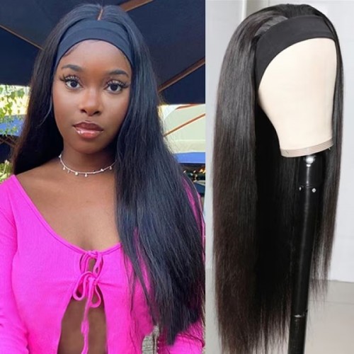 IAMSHERIKSB Straight Headband Wig human hair wigs for black women