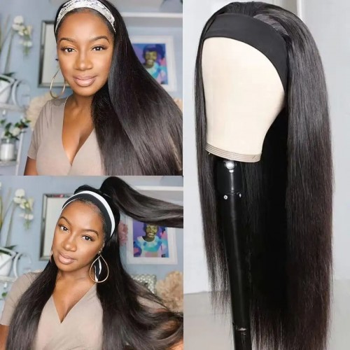 IAMSHERIKSB Straight Headband Wig human hair wigs for black women