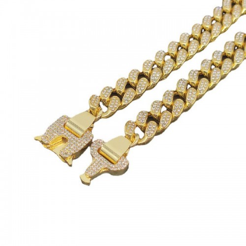 Safety Buckle Spring Square Buckle 20mm Double-row Cuban Chain Necklace